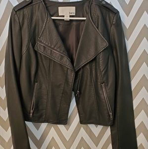 Asymmetrical Faux leather jacket
